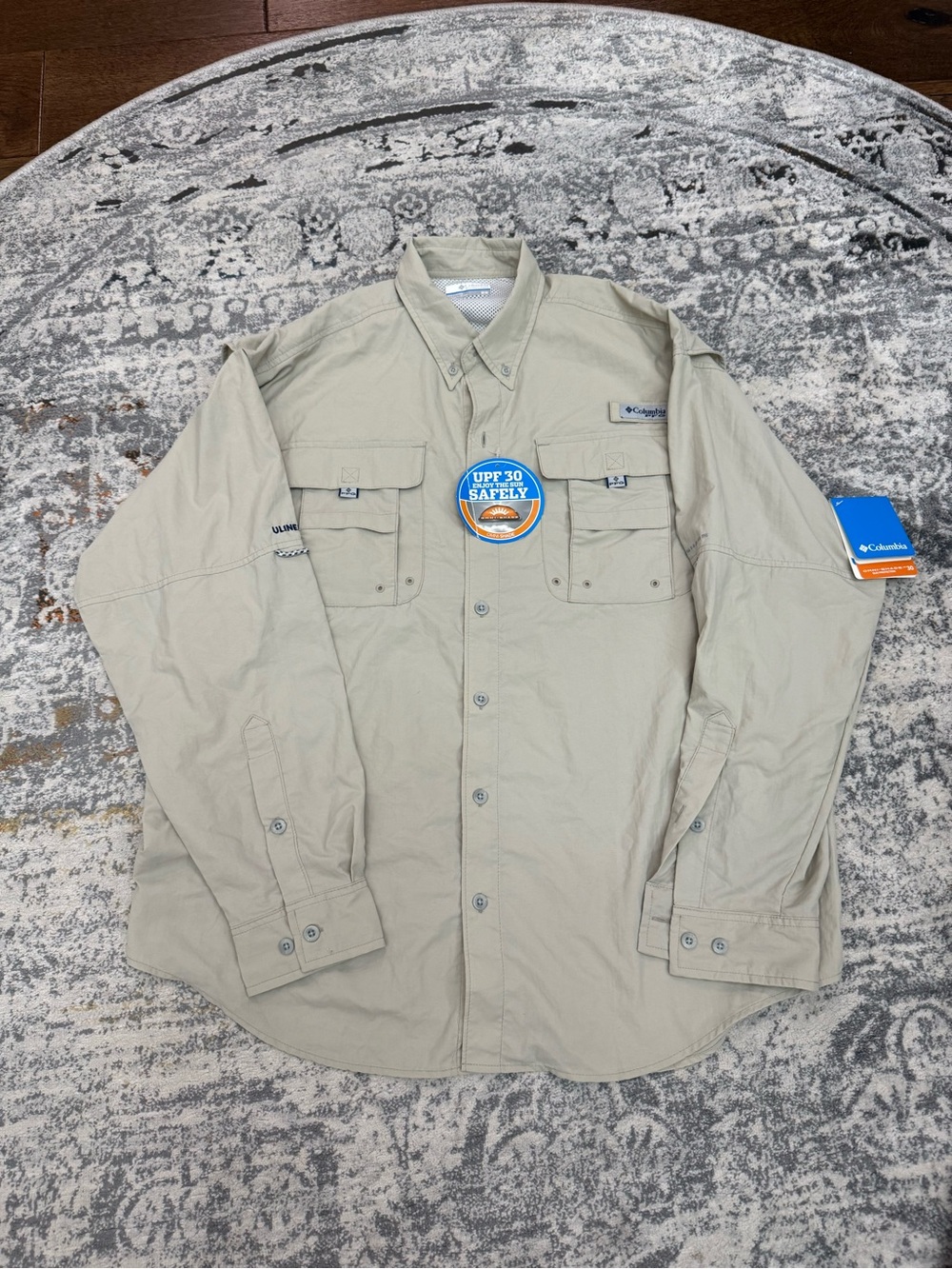 Columbia Men's Button-Down Fishing Shirt - Khaki